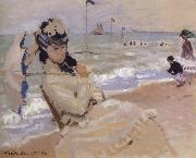 Claude Monet, Camille on the Beach at Trouville